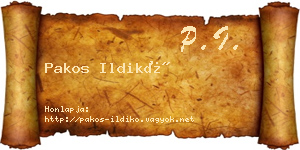Pakos Ildikó névjegykártya